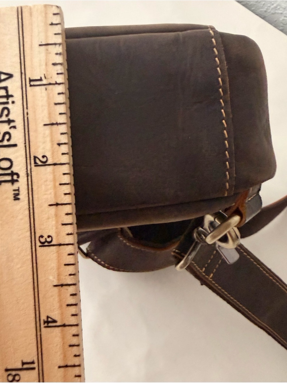 NWOT Brown Genuine Leather Sling Bag | Vintage Crossbody Chest Bag - Picture 9 of 9